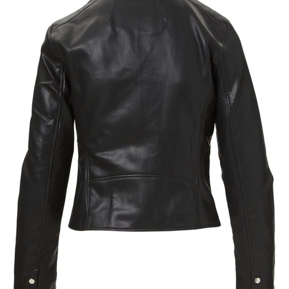 Black Faux Leather Moto Jacket - Picture 4 of 8